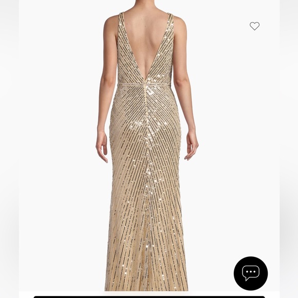 MAC DUGGAL gold sequined gown/ dress - Picture 3 of 5